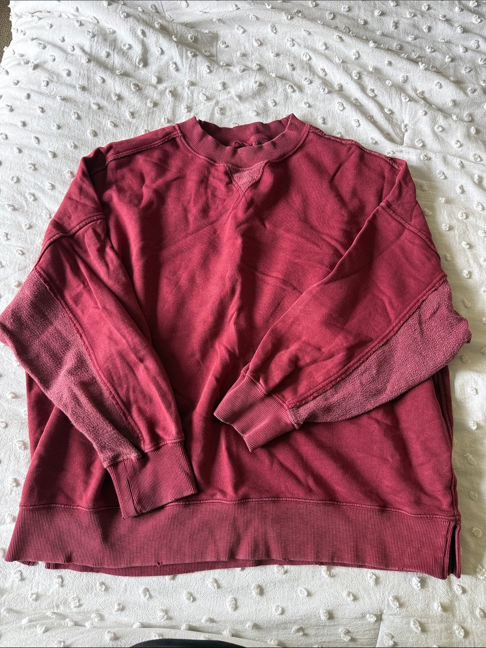 aerie Women's Crewneck Sweatshirt in Wine Red